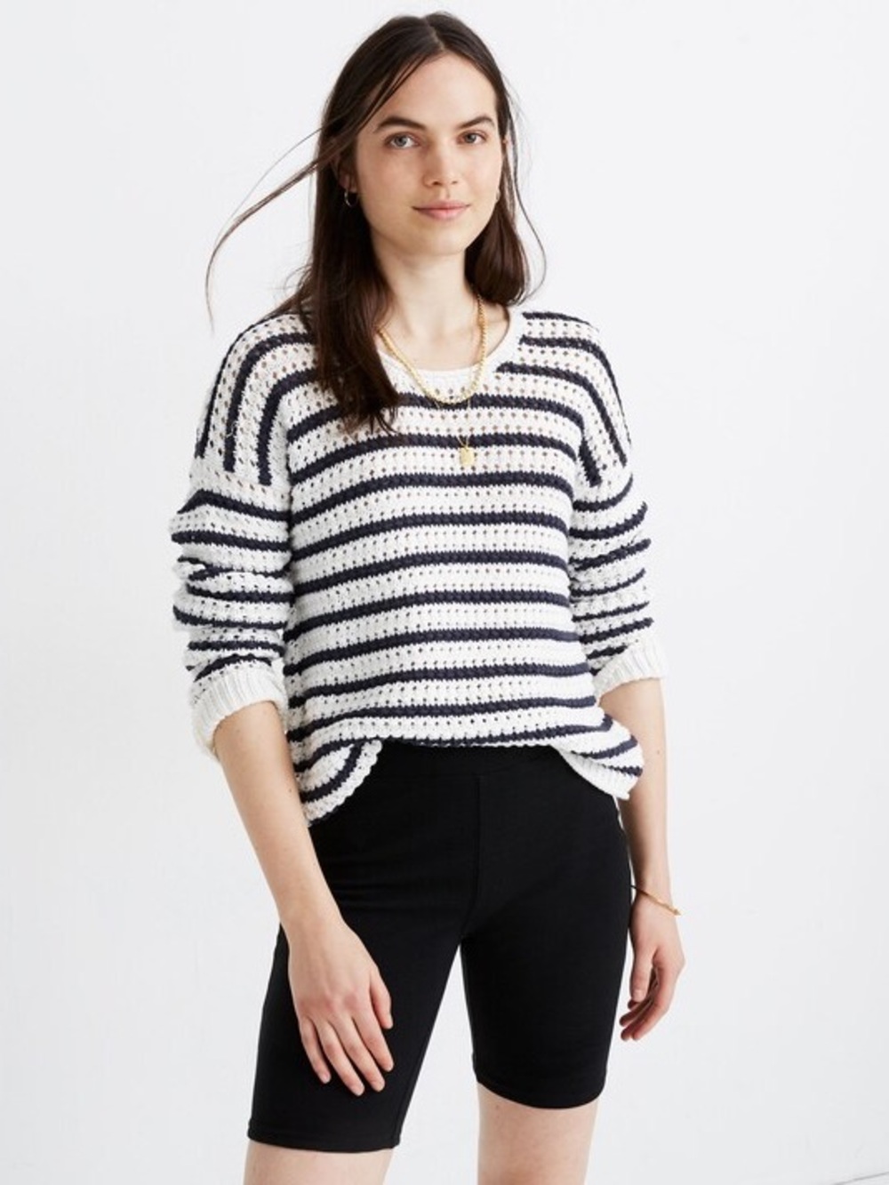 Madewell Ottoman Jacquard Biker Shorts Black